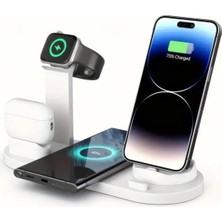 4'ü 1 Arada Kablosuz Çok Işlevli Şarj Istasyonu – Telefon, Akıllı Saat, Kulaklık Uyumlu