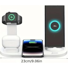 4'ü 1 Arada Kablosuz Çok Işlevli Şarj Istasyonu – Telefon, Akıllı Saat, Kulaklık Uyumlu