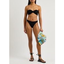Straplez Dokulu Kumaş Bikini Takım