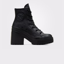 Converse Chuck 70 De Luxe Unisex Siyah Deri Platform Sneaker.001