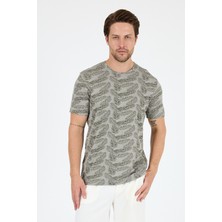 Rodi Erkek Bisiklet Yaka Desenli T-Shirt – %100 Pamuk – Rahat ve Şık Günlük Kısa Kollu Tişört 0115