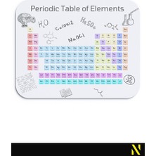 Nilizma Periyodik Tablo Desenli Ergonomik Mouse Pad - 23 x 19 cm - Kaymaz Taban Ev ve Ofis Kullanımı Fare Altlığı Mousepad