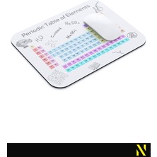 Nilizma Periyodik Tablo Desenli Ergonomik Mouse Pad - 23 x 19 cm - Kaymaz Taban Ev ve Ofis Kullanımı Fare Altlığı Mousepad