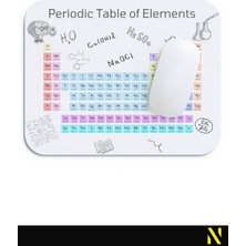 Nilizma Periyodik Tablo Desenli Ergonomik Mouse Pad - 23 x 19 cm - Kaymaz Taban Ev ve Ofis Kullanımı Fare Altlığı Mousepad