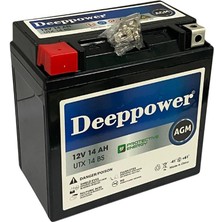 DEEPPOWER12V 14 Ah Motosiklet Aküsü Agm (150*87*145) (YTX14-BS) (Ters)