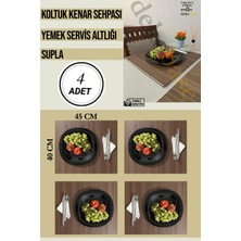 Ceviz (4 Adet) Çok Amaçlı Koltuk Kenar Sehpası, Supla, Yemek Servis Altlığı