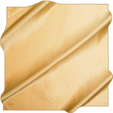 Aker Gold Düz Taşlanmış İpek Krep Saten Eşarp / 90X90 / 7747758-361