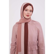 Menekşe Labirent Desen Medine Ipeği Şal