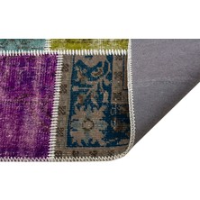 Çok Renkli Doğal Dokuma Patchwork Halı
