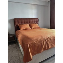 Emn Vizyon Tekstil %100 Pamuk Çizgili Saten Çift Kişilik Nevresim Takımı-Emnvizyontekstil