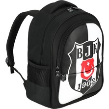 Beşiktaş 3 Bölmeli Bjk 1903 Logo Baskılı Suni Deri Okul Sırt Çantası Siyah (25360)