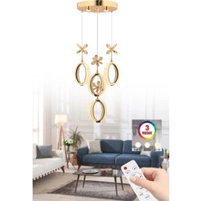 Istanbul Avize Zeus 4'lü Gold Kumandalı 3 Renk Ledli Modern LED Avize