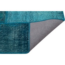 Mavi Doğal Dokuma Patchwork Halı