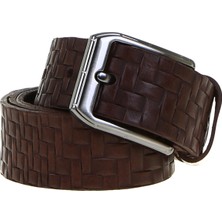 Fabrika Kahve Erkek Deri Örme Kemer FRK 106