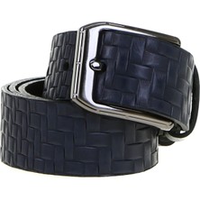 Fabrika Lacivert Erkek Deri Örme Kemer FRK 106