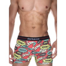 Darkzone Kırmızı Dijital Baskı Desenli Erkek Boxer