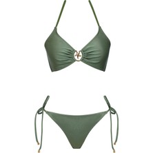 Sailor Moda Sailor Kadın Aksesuarlı Özel Tasarım Bikini Takımı Yeşil Renk %80 Polyamide %20 Elastane