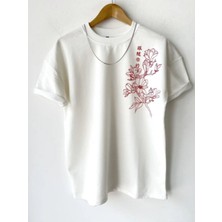 Noflen Japanflower Tasarım Baskılı Basic Oversize T-Shirt