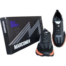 Marcomen Dynamic Trek Siyah Turuncu Erkek Spor Ayakkabı– Günlük Rahat Süet Sneaker