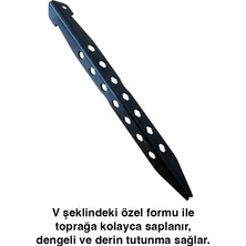 Tanto Bushcraft 15 cm V-Tip Çelik Çadır Kazığı - Sert Zemin Uyumlu, Hafif Kamp Kazığı