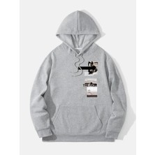 Unisex The Past Baskılı Oversize Sweatshirt Hoodie