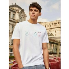 Noflen Game Pad Control Baskılı Oversize Tshirt  Unısex