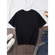 Noflen Unisex Ccowboy Baskılı Oversize %100 Pamuk T-Shirt