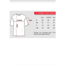 Noflen Unisex Smile Gülen Surat Baskılı Oversize %100 Pamuk T-Shirt