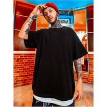 Noflen Unisex In The Future Baskılı Oversize %100 Pamuk T-Shirt