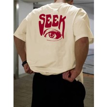 Noflen Unisex Göz Eye Baskılı Oversize %100 Pamuk T-Shirt
