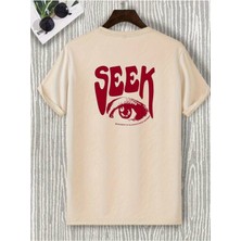 Noflen Unisex Göz Eye Baskılı Oversize %100 Pamuk T-Shirt