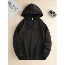 Unisex Stare Baskılı Oversize Kapüşonlu Sweatshirt Hoodie