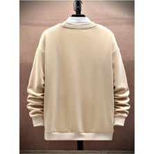 Unisex Kuş Baskılı Oversize Bisiklet Yaha Sweatshirt Hoodie