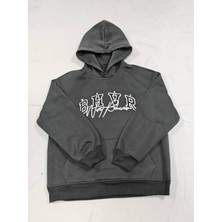 Unisex Bhvr Baskılı Oversize Pamuklu Kapüşonlu Sweatshirt