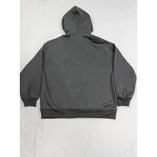 Unisex Bhvr Baskılı Oversize Pamuklu Kapüşonlu Sweatshirt