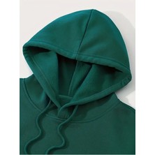 Unisex Nefti Yeşil Angels Kanat Baskılı Oversize Sweatshirt Hoodie