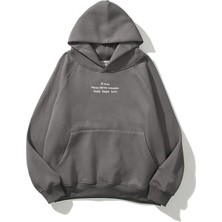 Unisex Faith Hope Love Baskılı Oversize Sweatshirt Hoodie