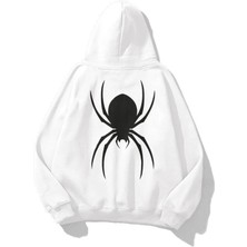 Unisex Spider Örümcek Baskılı Oversize Sweatshirt Hoodie