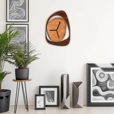 Minimalist Ahşap Saat - Dekoratif Duvar Saati - Moder Nahşap Saat