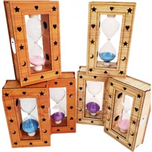 Ahşap Işıklı Kum Saati Masa Üstü Dekor Kum Saati Hediyelik