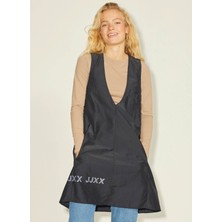 Jjxx Jxmaia V-Neck Hype Dress Ln V Yaka Düz Siyah Kadın Midi Elbise