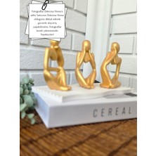 Düşünen insan figürleri – Modern Minimalist Düşünen Figürler Seti+Tepsi dahil Gold serisi