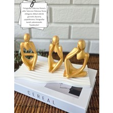 Düşünen insan figürleri – Modern Minimalist Düşünen Figürler Seti+Tepsi dahil Gold serisi
