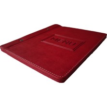 A5 - 5 Yapraklı Deri Menü Kabı - 23X15 cm (Kırmızı)
