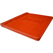 A5 - 5 Yapraklı Deri Menü Kabı - 23X15 cm (Turuncu)