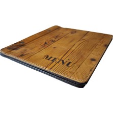A5 - 5 Yapraklı Deri Menü Kabı - 23X15 cm (Ağaç Desenli)