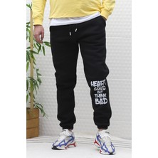 Erkek Kışlık 3 Iplik Şardonlu Eşofman Altı Heart Baskı