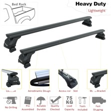 Ford Ranger Wildtrak (2023-2025) Kasa Üstü Bed Rack Taşıyıcı Bar – Siyah | Kilitli Sistem | Vida Montajlı