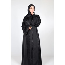 Harika Wear Desenli Jessica Ipeği Siyah Ferace