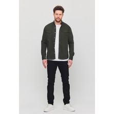 Slim Fit Çift Cepli Çıtçıtlı  Dar Kalıp Pamuklu Kot Gömlek